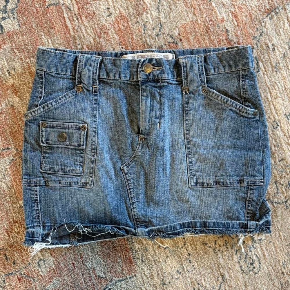 Y2K denim mini skirt  Size 30 waist express utilty mincro summer‎ preppy